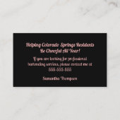 バラ金ゴールドグリッターバーテンダーイベント名刺 名刺 (裏面)