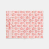 バラ金ゴールドグリッターパイナップルスクリプト名ピンク フリースブランケット (正面(横))