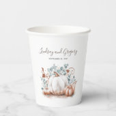 バラ金ゴールドグリッターパンプキエレガントン秋お祝い 紙コップ (裏面)