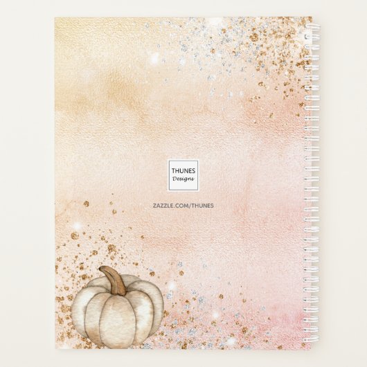 バラ金ゴールドグリッターパンプキンファミリーミール2025 プランナー手帳 (裏面)