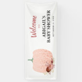 バラ金ゴールドグリッターパンプキンベビーシャワーウェルカム 横断幕 (縦)