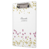 バラ金ゴールドグリッターパーソナライズされたクリップボード クリップボード (左)