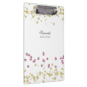 バラ金ゴールドグリッターパーソナライズされたクリップボード クリップボード (右)