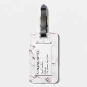 バラ金ゴールドグリッターパーソナライズされたマーブルラゲージタグ ラゲッジタグ (裏面縦)