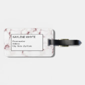 バラ金ゴールドグリッターパーソナライズされたマーブルラゲージタグ ラゲッジタグ (裏面横)