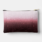 バラ金ゴールドグリッターパーソナライズされた勾配 アクセサリーポーチ (裏面)