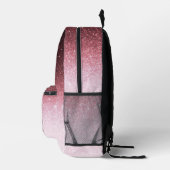 バラ金ゴールドグリッターパーソナライズされた勾配 プリントバックパック (右)