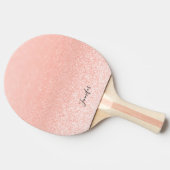 バラ金ゴールドグリッターパーソナライズされた灯 卓球ラケット (横)