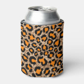 バラ金ゴールドグリッターヒョウガーリーチータパターン 缶クーラー (缶正面)