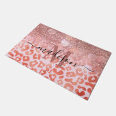 バラ金ゴールドグリッターヒョウ印刷 ドアマット (アングル)