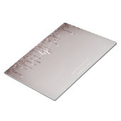 バラ金ゴールドグリッタービジネススタッフモノグラム ノートパッド (アングル)