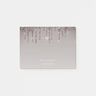 バラ金ゴールドグリッタービジネススタッフモノグラム ポストイット