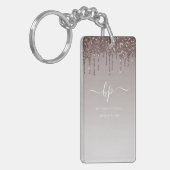 バラ金ゴールドグリッタービジネススタッフユニフォームモノグラム キーホルダー (正面左)