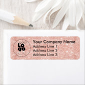 バラ金ゴールドグリッタービジネスロゴ差出人住所 ラベル (インサイチュ)