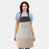 バラ金ゴールドグリッターピモダンッエレガントク エプロン (着用した状態)