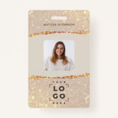 バラ金ゴールドグリッターピモダンッガーリーク バッジ (正面)