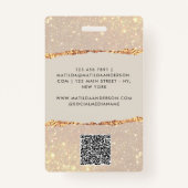 バラ金ゴールドグリッターピモダンッガーリーク バッジ (裏面)