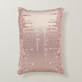 バラ金ゴールドグリッターピローカスタム文字名 アクセントクッション (正面(垂直))