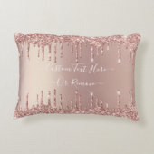 バラ金ゴールドグリッターピローカスタム文字名 アクセントクッション (裏面)