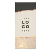 バラ金ゴールドグリッターピンクと黒の価格表ガーリー ラックカード (正面)