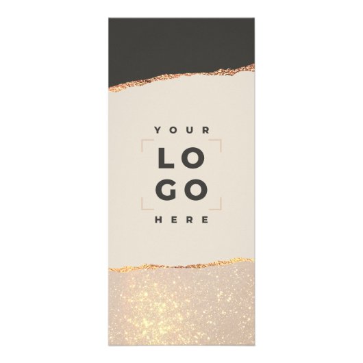 バラ金ゴールドグリッターピンクと黒の価格表ガーリー ラックカード (正面)