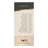 バラ金ゴールドグリッターピンクと黒の価格表ガーリー ラックカード (裏面)