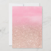 バラ金ゴールドグリッターピンクの水色の写真Sweet 16 招待状 (裏面)