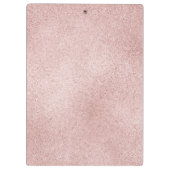 バラ金ゴールドグリッターピンクウォーターカラーフローラモノグラム クリップボード (裏面)