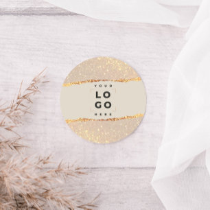 バラ金ゴールドグリッターピンクガーリーエレガントロモダンゴ ラウンドシール