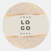 バラ金ゴールドグリッターピンクガーリーエレガントロモダンゴ ラウンドシール (正面)
