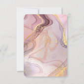 バラ金ゴールドグリッターピンクガーリー誕生日 サンキューカード (裏面)