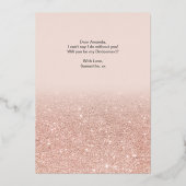 バラ金ゴールドグリッターピンクグラデーションの写真my bridesmaid 箔招待状 (裏面)