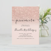 バラ金ゴールドグリッターピンクグラデーションキンセアニェラ 招待状 (スタンド正面)