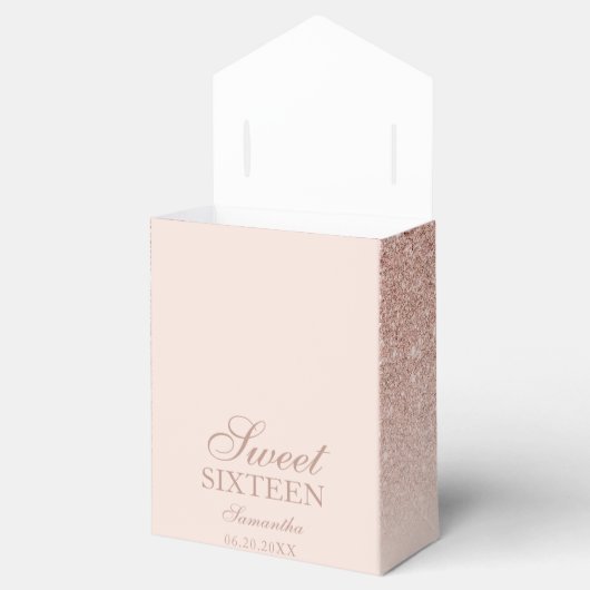 バラ金ゴールドグリッターピンクグラデーションスパークルズスウィート16 フェイバーボックス (オープン)