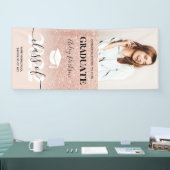 バラ金ゴールドグリッターピンクグラデーションフォト卒業 横断幕 (トレードショー)