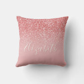 バラ金ゴールドグリッターピンクグラデーション名 クッション (裏面)