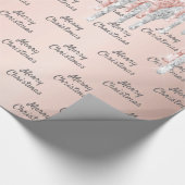 バラ金ゴールドグリッターピンクシルバースパークルクリスマス ラッピングペーパー (角)