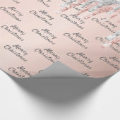 バラ金ゴールドグリッターピンクシルバースパークルクリスマス ラッピングペーパー (角)