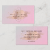 バラ金ゴールドグリッターピンクシーストレスファッション設計者 名刺 (正面/裏面)