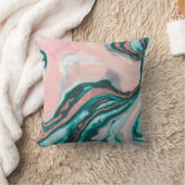 バラ金ゴールドグリッターピンクティール（緑がかった色）渦巻形のマ絵を描ーブル クッション (ブランケット)