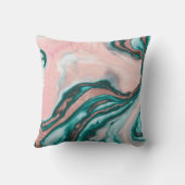 バラ金ゴールドグリッターピンクティール（緑がかった色）渦巻形のマ絵を描ーブル クッション (裏面)