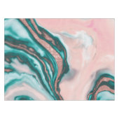 バラ金ゴールドグリッターピンクティール(緑がかった色)渦巻形のマ絵を描ーブル テーブルクロス (正面(横))