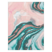 バラ金ゴールドグリッターピンクティール(緑がかった色)渦巻形のマ絵を描ーブル テーブルクロス (正面)