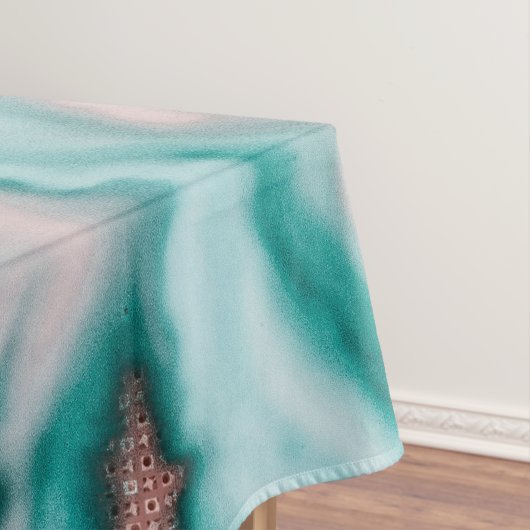 バラ金ゴールドグリッターピンクティール(緑がかった色)渦巻形のマ絵を描ーブル テーブルクロス (インサイチュ)