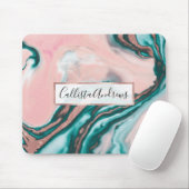 バラ金ゴールドグリッターピンクティール(緑がかった色)渦巻形のマ絵を描ーブル マウスパッド (マウス)