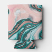 バラ金ゴールドグリッターピンクティール（緑がかった色）渦巻形のマ絵を描ーブル 缶クーラー (裏面)