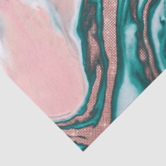 バラ金ゴールドグリッターピンクティール（緑がかった色）渦巻形のマ絵を描ーブル 薄葉紙 (詳細)