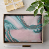 バラ金ゴールドグリッターピンクティール（緑がかった色）渦巻形のマ絵を描ーブル 薄葉紙 (ギフト)