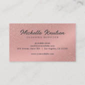 バラ金ゴールドグリッターピンクハウス清掃サービス 名刺 (裏面)