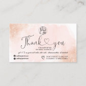 バラ金ゴールドグリッターピンクハートロ感謝していゴユー 名刺 (正面)